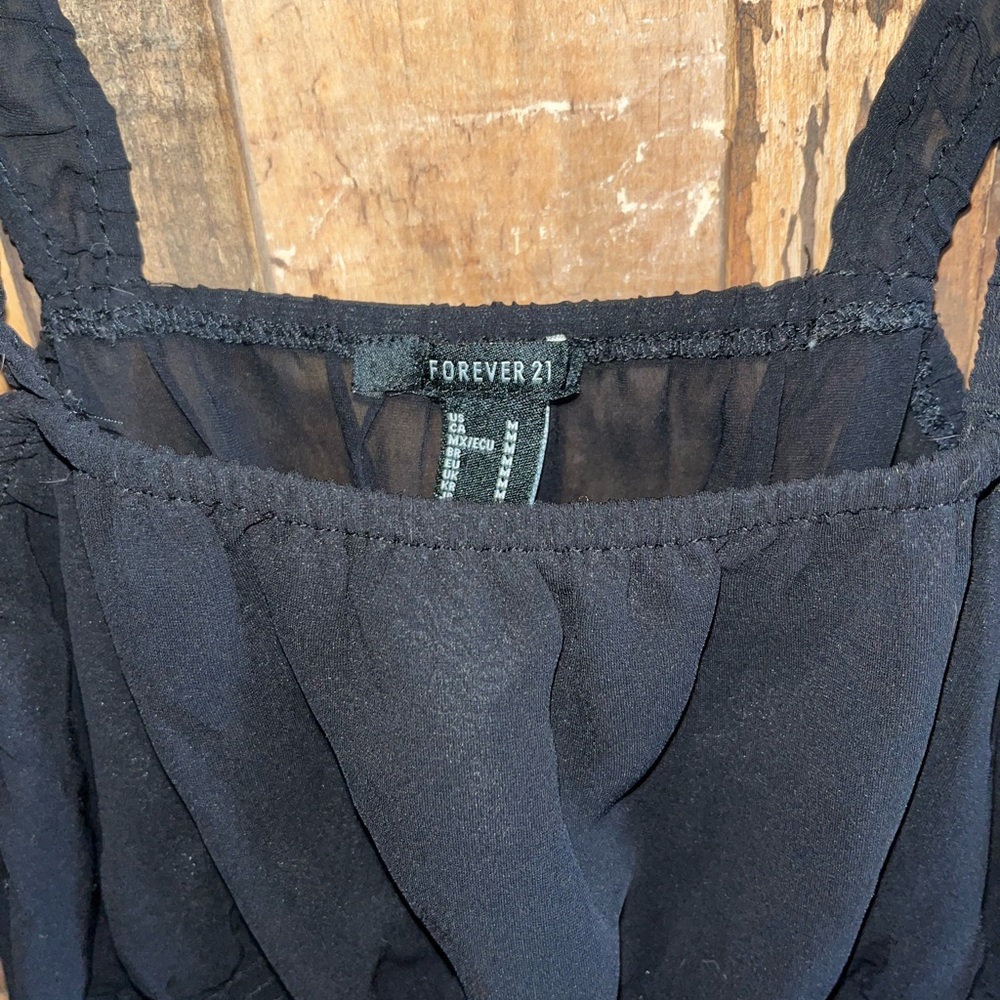 Forever 21 Elegant Black sheer top - Picture 2 of 3